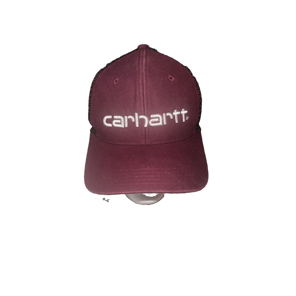 Carhartt Burgundy & Black Mesh Snapback Trucker Cap Hat‎